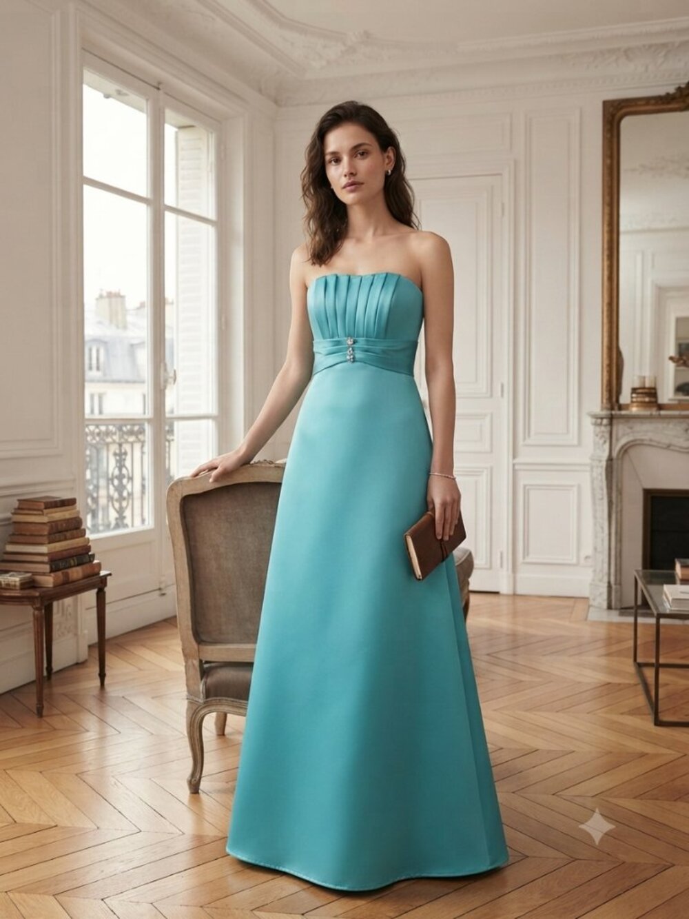 Morilee By Madeline Gardner Strapless Turquoise Evening Gown Size 2